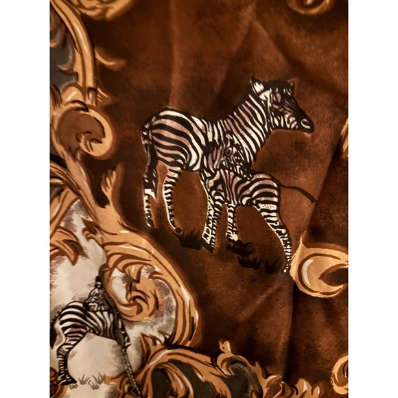 EVR Silk Zebra Baroque Print Bomber Jacket Women's Large vntage‎ L - Picture 5 of 7